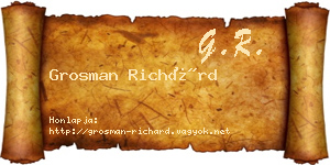 Grosman Richárd névjegykártya